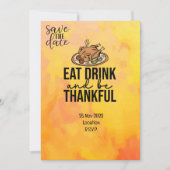 Invitation Thanksgiving avec la Turquie enregistrer la date d (Devant)