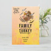 Invitation Thanksgiving avec la Turquie enregistrer la date d (Debout devant)