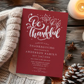 Invitation Thanksgiving Be Thanksgiving Script Burgundy Dîner