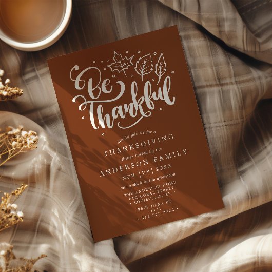 Invitation Thanksgiving Be Thanksgiving Script Dîner Brown