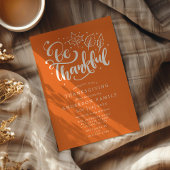 Invitation Thanksgiving Be Thanksgiving Script Orange Dinner