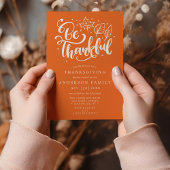 Invitation Thanksgiving Be Thanksgiving Script Orange Dinner