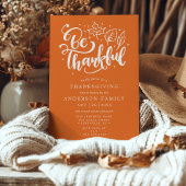 Invitation Thanksgiving Be Thanksgiving Script Orange Dinner