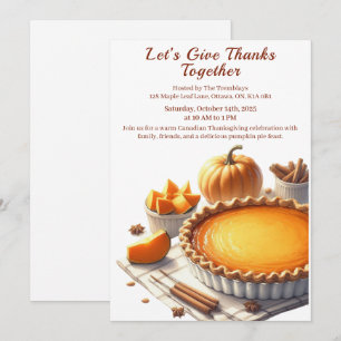 Invitation Thanksgiving Canada   Collecte de tarte Citrouille