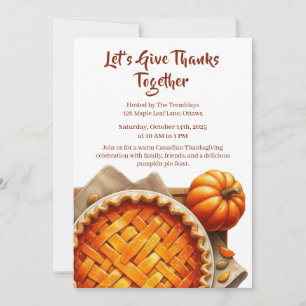 Invitation Thanksgiving Canada   Collecte de tarte Citrouille