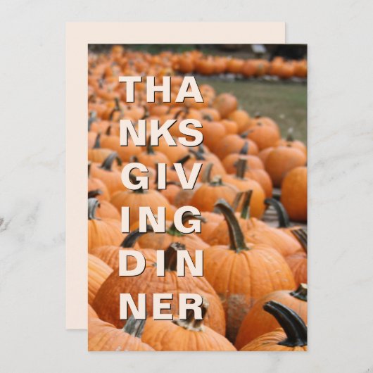 Invitation Thanksgiving Citrouille moderne (Devant / Derrière)