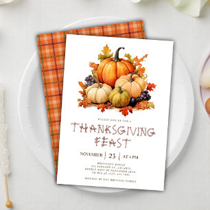Invitation Thanksgiving Citrouille rustique