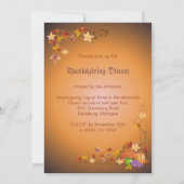 Invitation Thanksgiving Citrouilles Fruits Feuilles Classique (Dos)