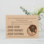 Invitation Thanksgiving classique Turquie de bons amis de (Debout devant)