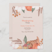Invitation Thanksgiving Cornucopia (Devant / Derrière)