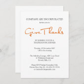 Invitation Thanksgiving Corporate Party (Devant / Derrière)