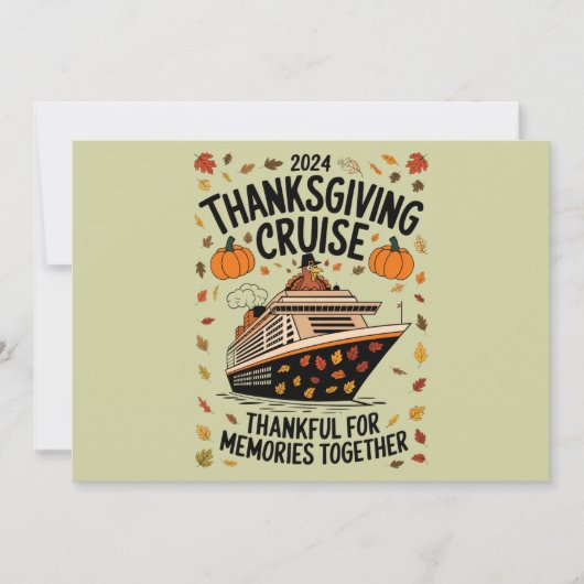 Invitation Thanksgiving Cruise 2024 Merci Pour Les Souvenirs (Devant)