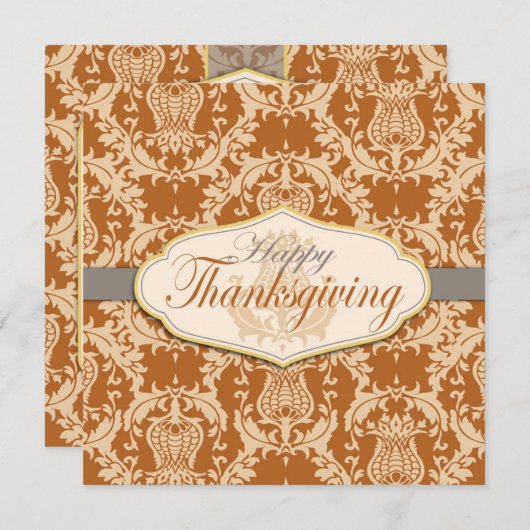 Invitation Thanksgiving de Thistar Damask (Devant / Derrière)