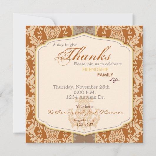 Invitation Thanksgiving de Thistar Damask (Dos)