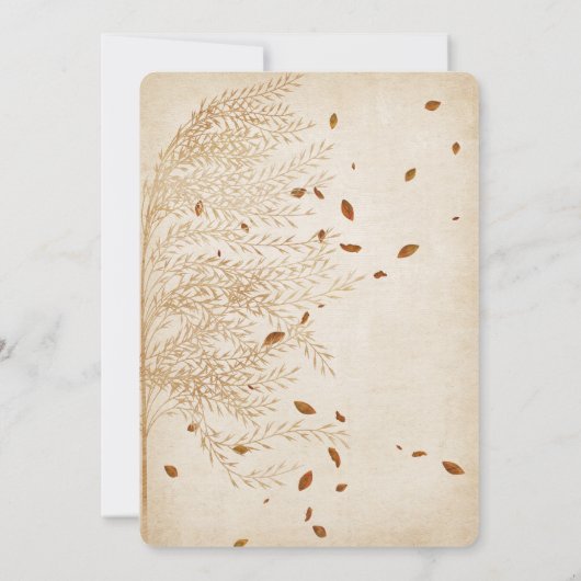 Invitation Thanksgiving Dîner automne cadre feuillage (Dos)