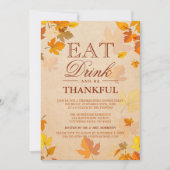 Invitation Thanksgiving Diner d'automne quitte Thanksgiving (Devant)