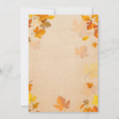 Invitation Thanksgiving Diner d'automne quitte Thanksgiving (Dos)