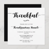 Invitation Thanksgiving Dîner Élégant Script Simple (Devant / Derrière)