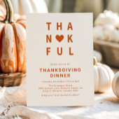 Invitation Thanksgiving Dîner minimaliste moderne