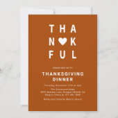 Invitation Thanksgiving Dîner minimaliste moderne (Devant)