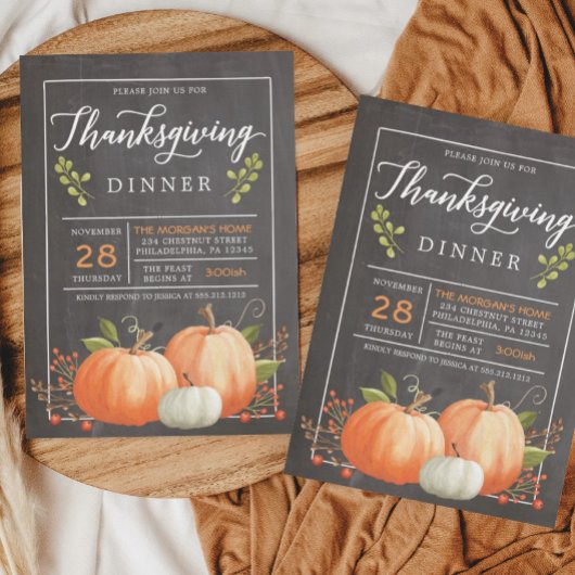 Invitation Thanksgiving - Dîner Thanksgiving