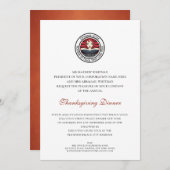 Invitation Thanksgiving Dinner Corporate Event (Devant / Derrière)