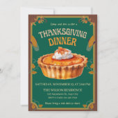Invitation Thanksgiving Dinner Pumpkin pie Brown  (Devant)