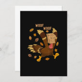 Invitation Thanksgiving Dog Funny Fake Puppy Woof Thanksgivin (Devant / Derrière)