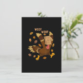 Invitation Thanksgiving Dog Funny Fake Puppy Woof Thanksgivin (Debout devant)