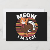 Invitation Thanksgiving Drôle Turquie Fake Cat Retro (Devant)