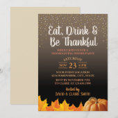 Invitation Thanksgiving Eat Drink & Be Thanksgiving Dinner Pa (Devant / Derrière)
