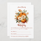 Invitation Thanksgiving Elégant Personnalisé (Devant / Derrière)