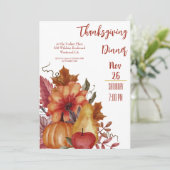 Invitation Thanksgiving Fall quitte Citrouille Dîner Invitati (Debout devant)