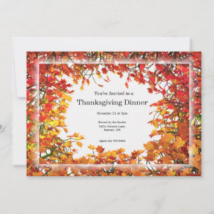 Invitation Thanksgiving Fall Tree Circle