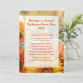 Invitation Thanksgiving Family Dinner Menu Modèle (Debout devant)