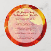 Invitation Thanksgiving Family Dinner Menu Rouge Feuille Roun (Devant)