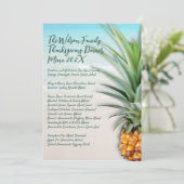 Invitation Thanksgiving Family Dinner Pineappy Menu Modèle (Debout devant)