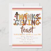Invitation Thanksgiving Feast Script Festive (Devant)