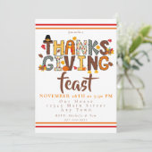 Invitation Thanksgiving Feast Script Festive (Debout devant)