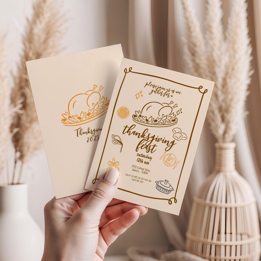 Invitation Thanksgiving Feed Rustic Fall Dinner