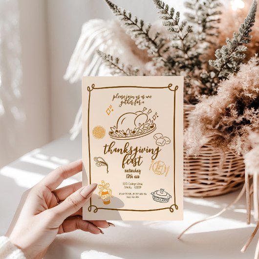 Invitation Thanksgiving Feed Rustic Fall Dinner