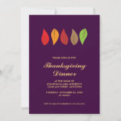 Invitation Thanksgiving Feuilles colorés (Devant)