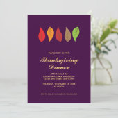 Invitation Thanksgiving Feuilles colorés (Debout devant)
