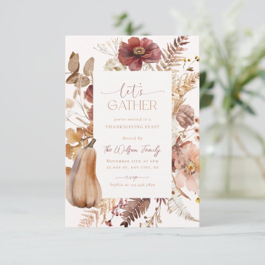 Invitation Thanksgiving Friendsgiving Dîner (Debout devant)