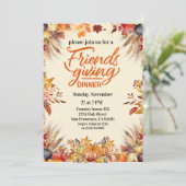 Invitation Thanksgiving Friendsgiving Dîner Citrouille Flower (Debout devant)