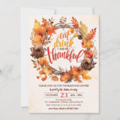 Invitation Thanksgiving Friendsgiving Eat Drink & Be Thanksgi (Devant)