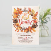 Invitation Thanksgiving Friendsgiving Eat Drink & Be Thanksgi (Debout devant)