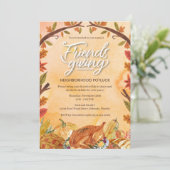 Invitation Thanksgiving Friendsgiving Neighbority Potluck (Debout devant)