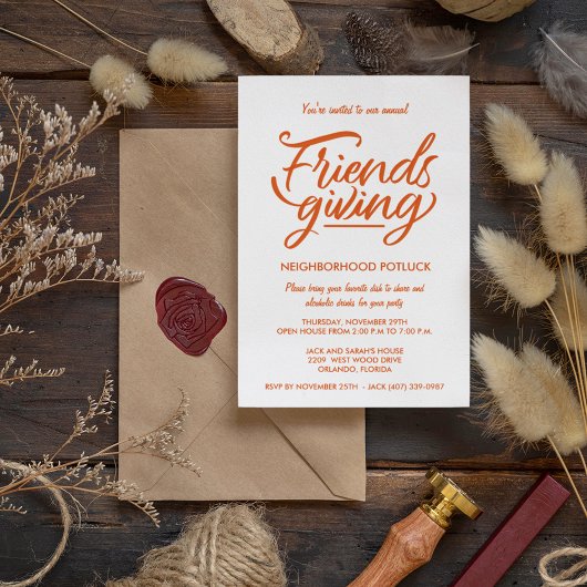 Invitation Thanksgiving Friendsgiving Neighbority Potluck
