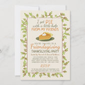 Invitation Thanksgiving Friendsgiving Party Citrouille Pie Fu (Devant)